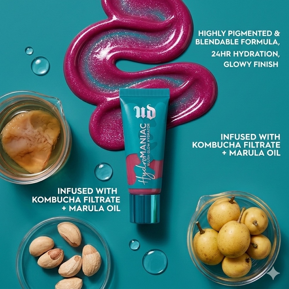 NEW IN BOX Urban Decay Hydromaniac Dewy Liquid Blush - Unhinged ULTRA HYDRATING - Picture 5 of 8